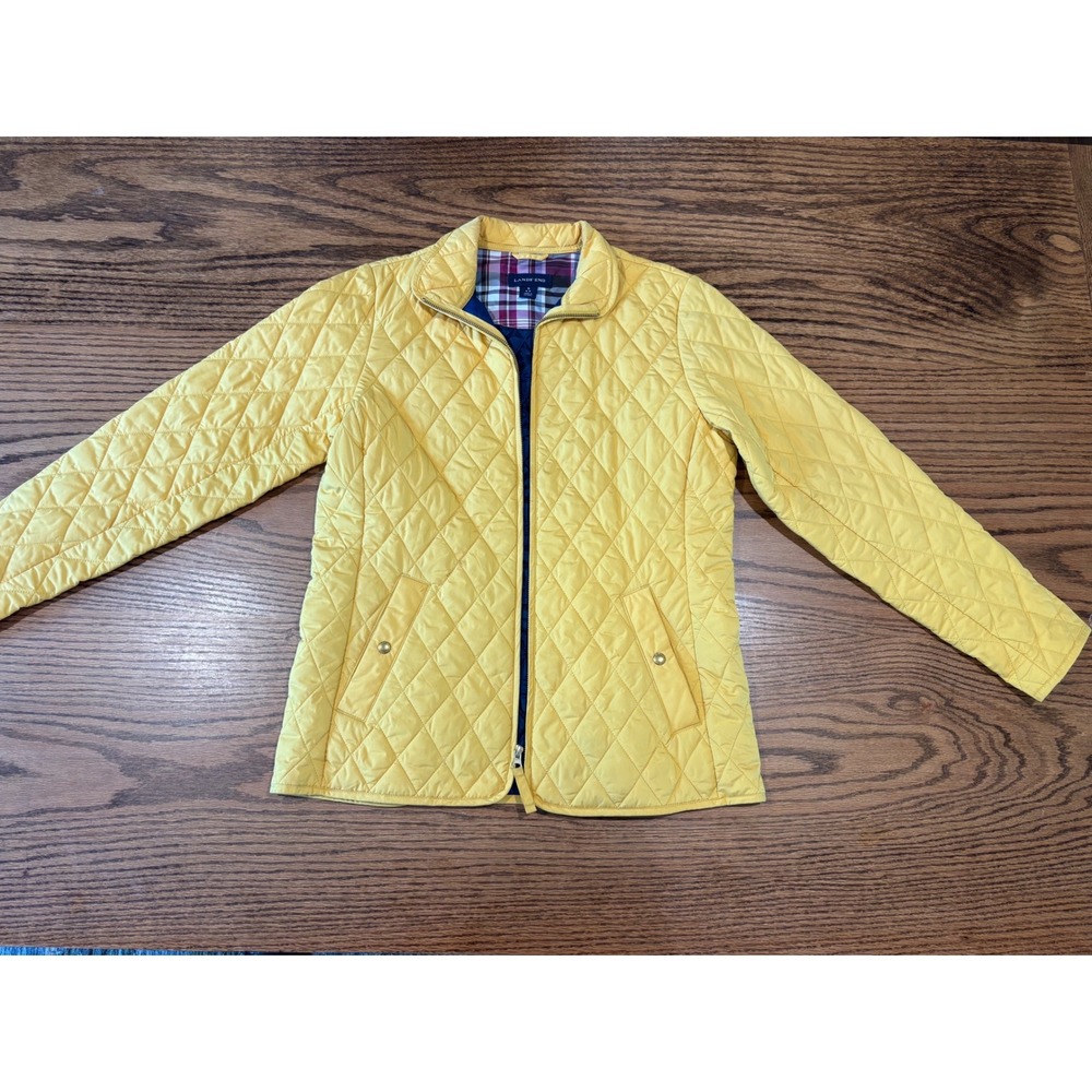 Quilted Barn Jacket Full Zip Plaid Lined Small 6-8